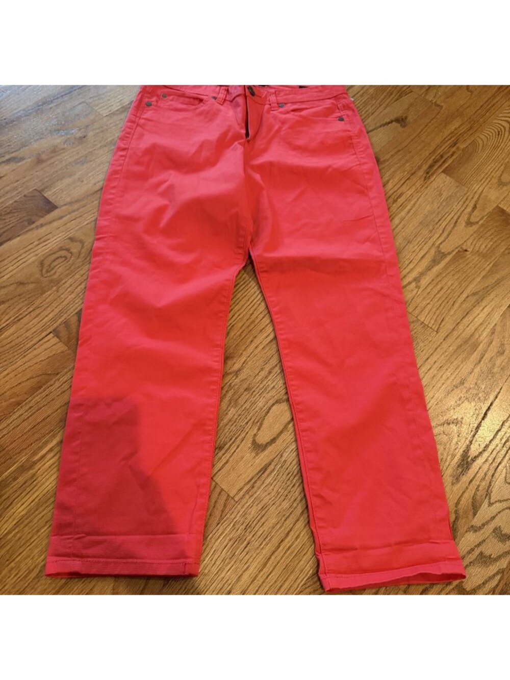 CALVIN KLEIN JEANS POWER STRETCH SKINNY CROP CORAL NEW SIZE 8